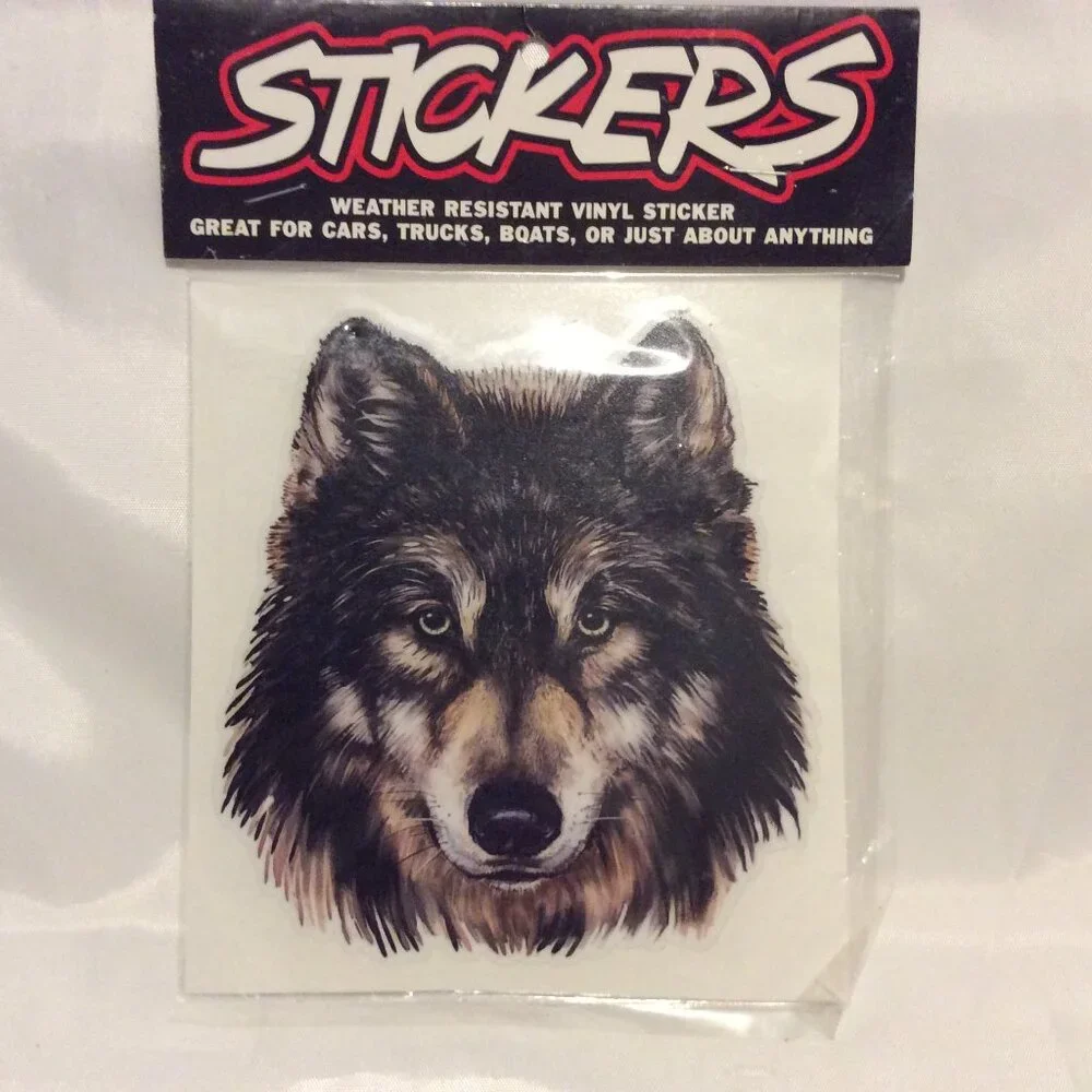 Wolf Head Vinyl Sticker Car Truck Boat Weather Resistant New L-5 inch W-5 inches - Picture 1 of 4
